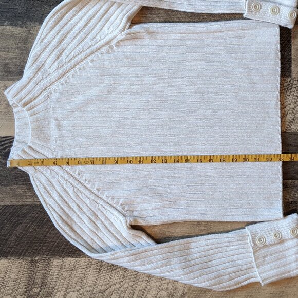 Vince Button Cuff Mock Neck Sweater Rib Knit - Picture 4 of 6